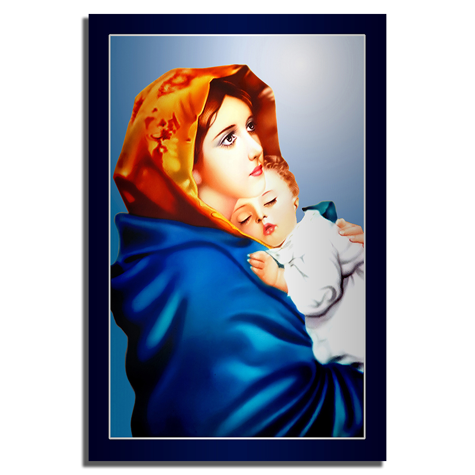 Tranh công giáo hình mẹ maria bế con - Thế giới tranh đẹp