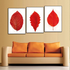 Tranh lá đỏ hiện đại trang trí nội thất