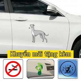 Decal trang trí sườn xe hơi hình con chó